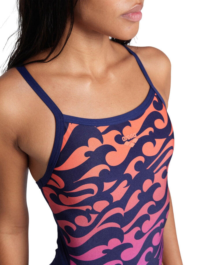 Arena Surfs Up Lightdrop Back Swimsuit - Navy/Red 3/5