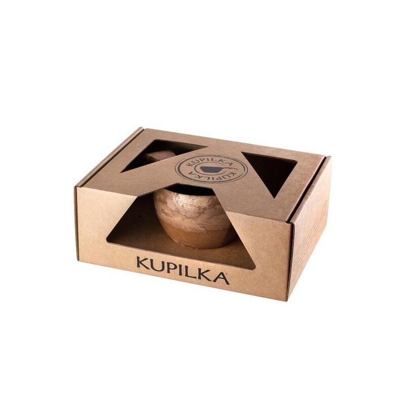 Kupilka Gift Box-Mok, Lepel en Schotel-Original(bruin)