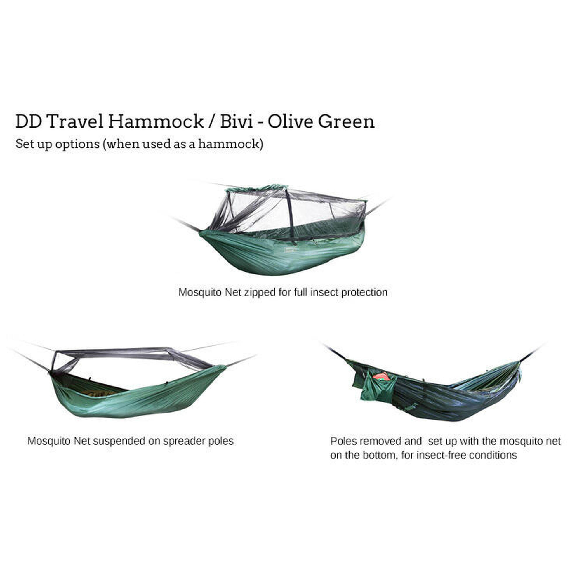 DD Hammocks Travel hangmat / Bivi – Olive Green
