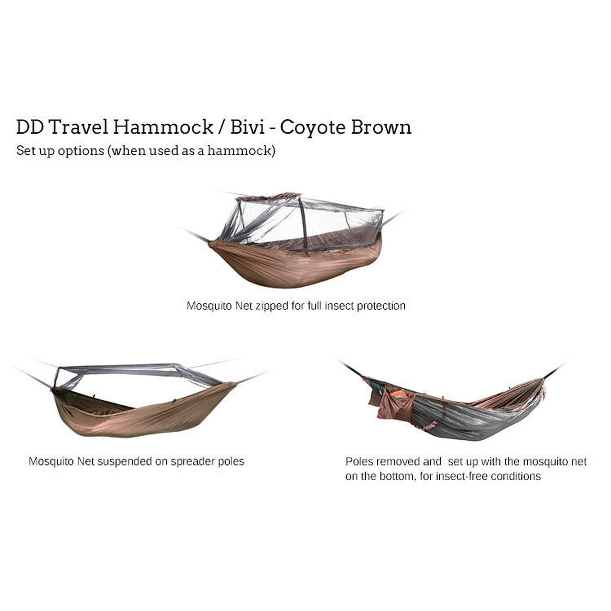 DD Hammocks Travel hangmat/Bivi – Coyote Brown