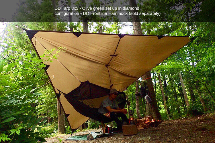 DD Hammocks Tarp/ Abdeckplane 3x3 - Olivgrün 2/6