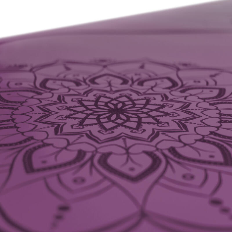 Yogamatte rutschfest PU-Naturkautschuk - MANDALA KÖRPERLINIEN Amethystviolett