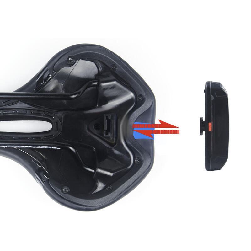 Șa de bicicletă confortabilă cu lumină spate - LED - Negru/Albastru
