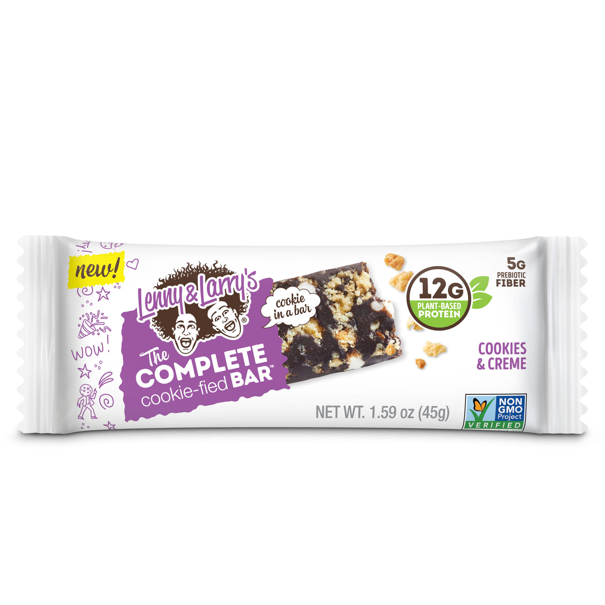 Lenny & Larry's The Complete Cookie-fied Bar (9x45g) Cookies & Cream - Barres 4/5