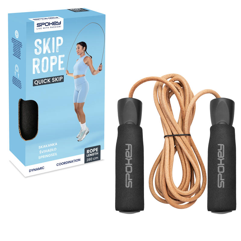 Coarda de sărit cu coardă din piele Spokey Quick Skip