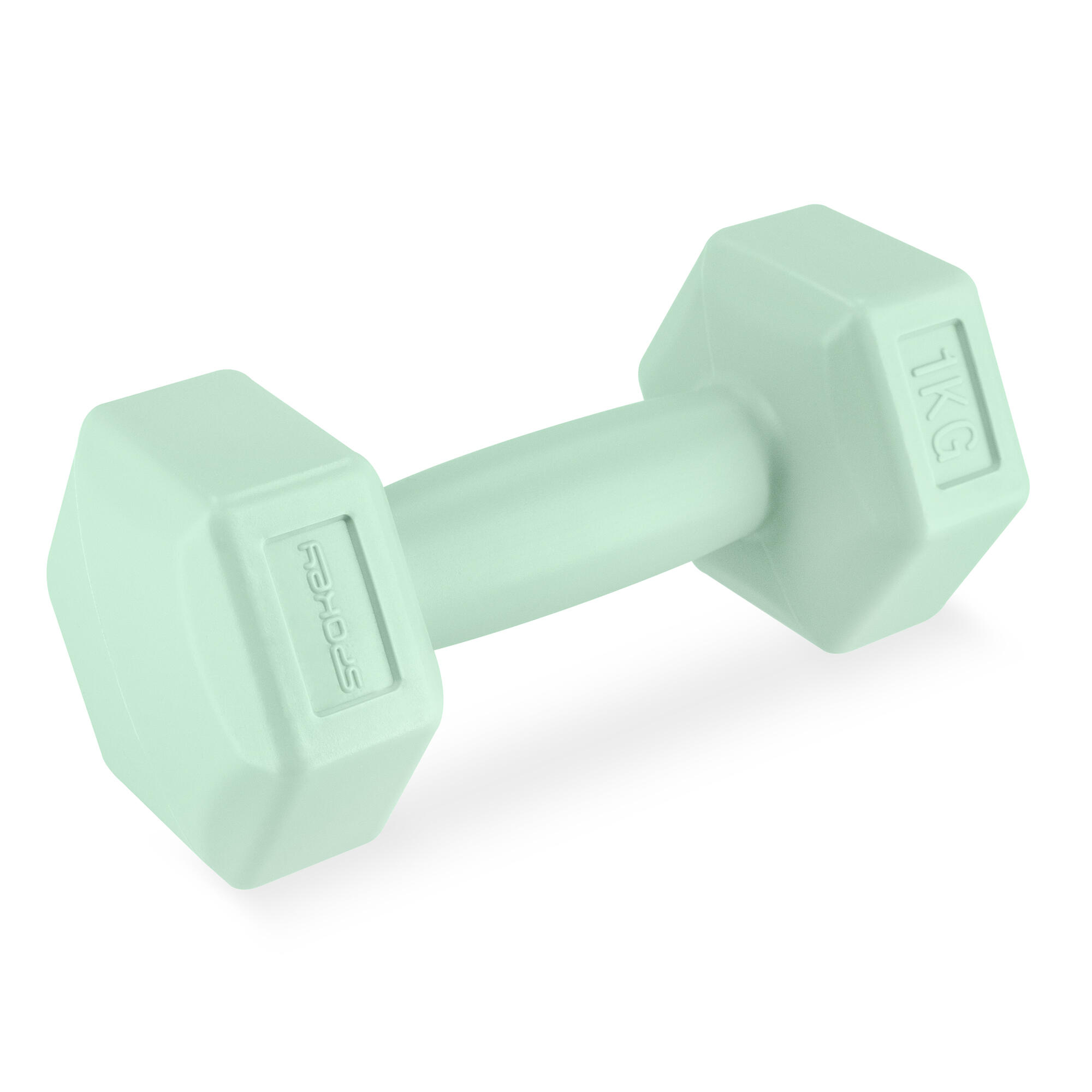 Hexagonale halters set 2x 1kg lichtgroen MONSTER 5/7