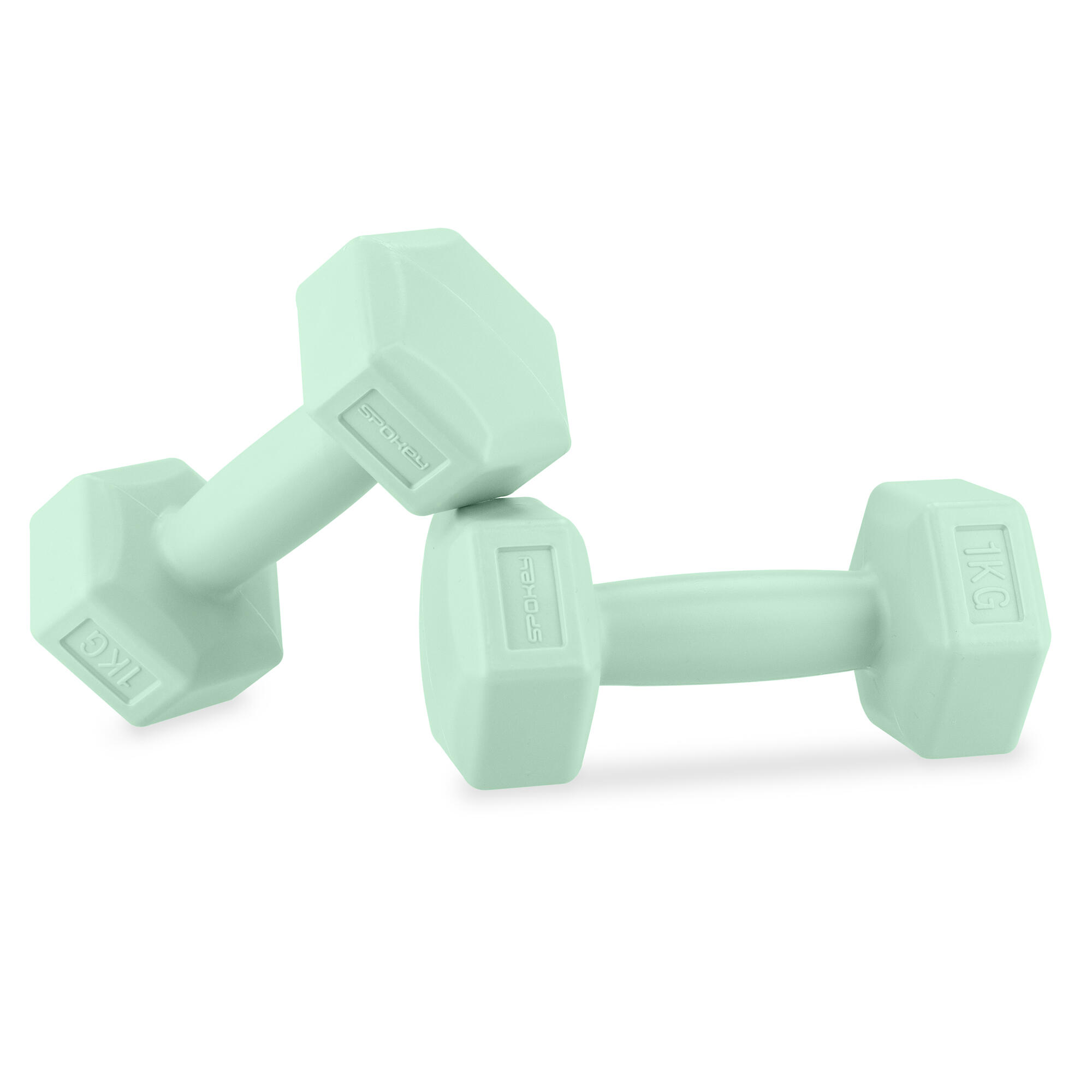 Hexagonale halters set 2x 1kg lichtgroen MONSTER 2/7