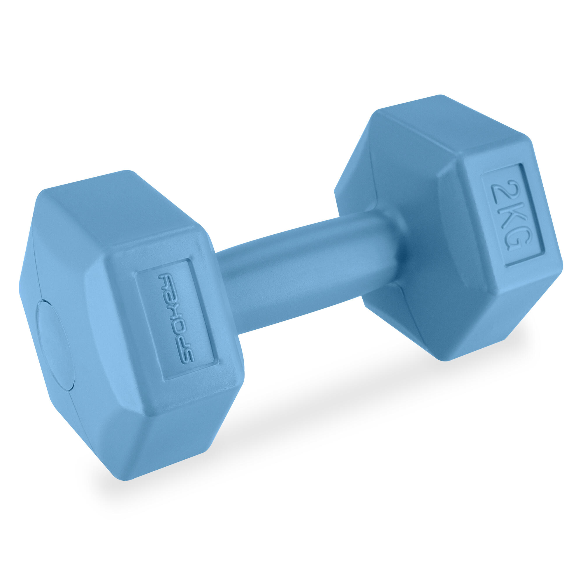 Hexagonale halters set 2x 2kg lichtblauw MONSTER 5/7