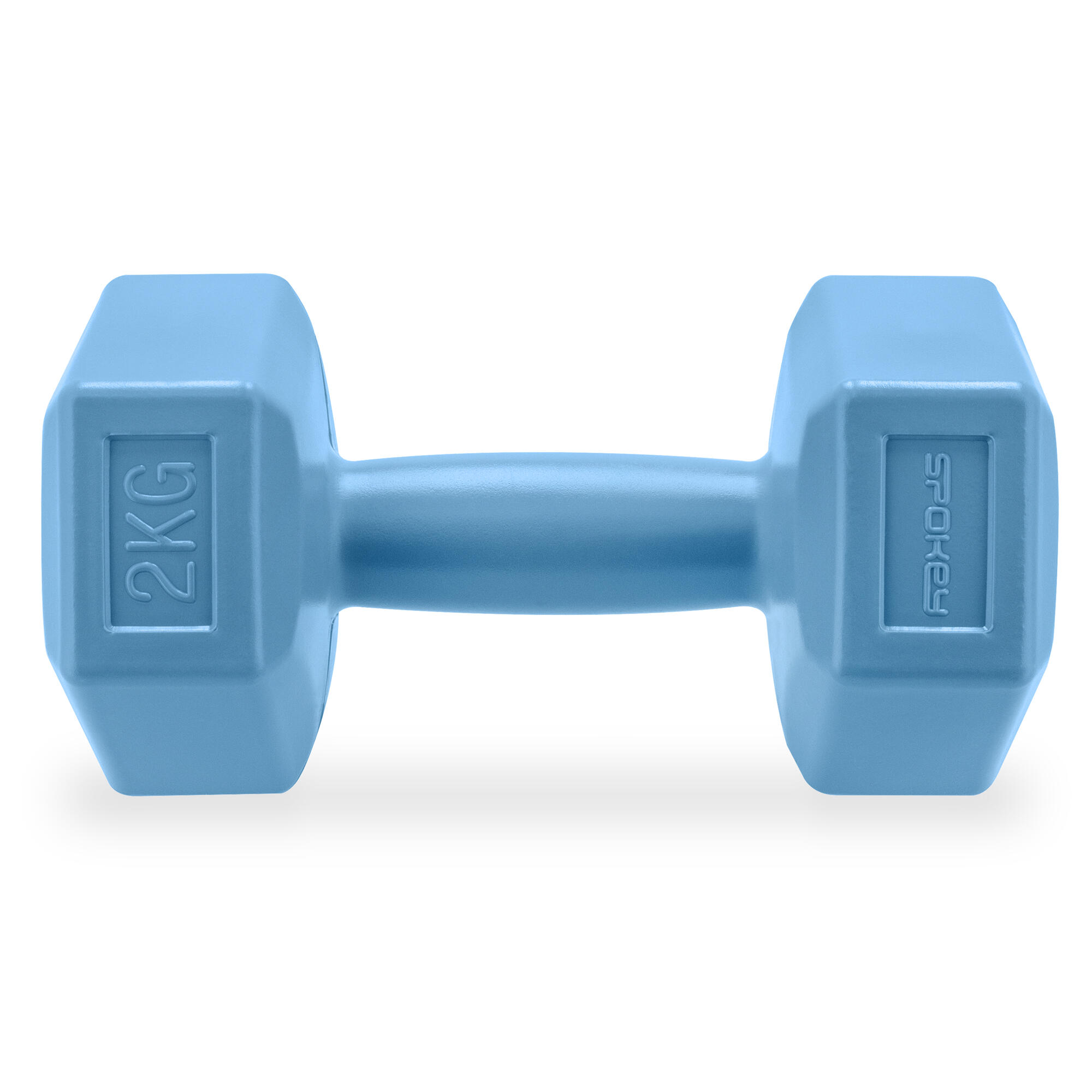 Hexagonale halters set 2x 2kg lichtblauw MONSTER 4/7