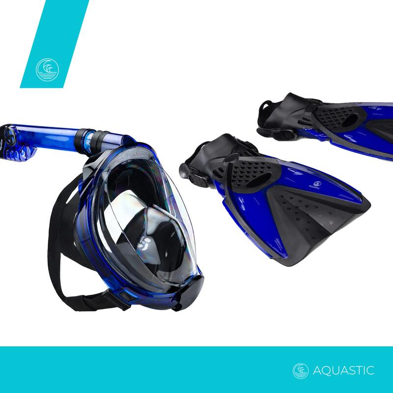 Set de snorkel AQUASTIC Máscara integral + aletas