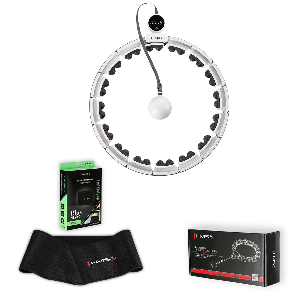 Hms - Kit De Hula Hoops Magnétiques Avec Languettes Hhm16 + Ceinture Grande Taille. - Hula Hoop - Blanc|noir - Taille Unique - Decathlon