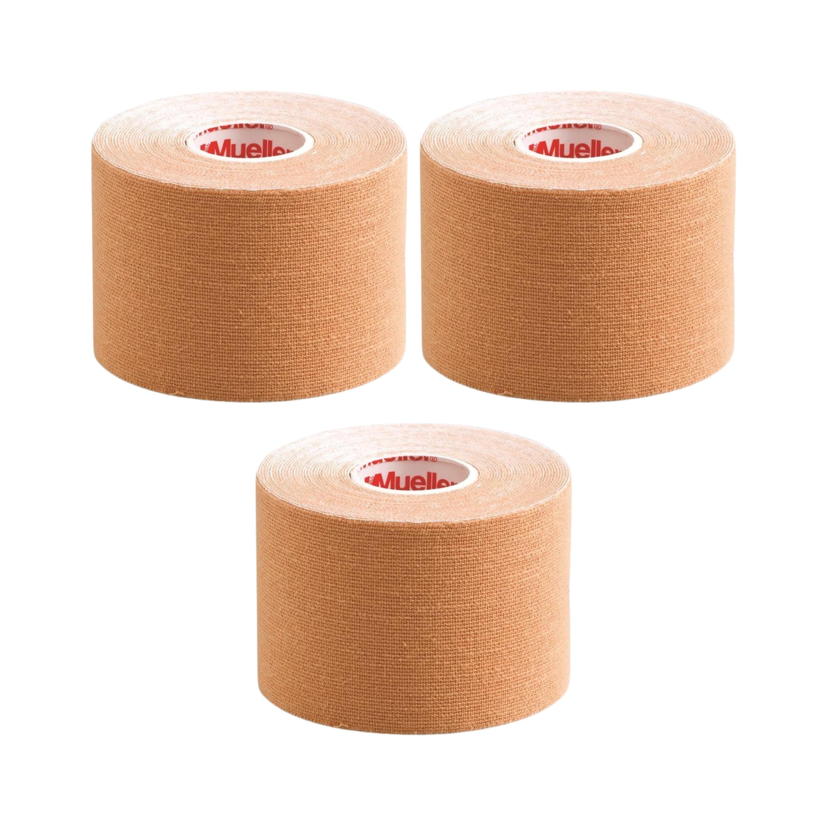 MUELLER Mueller Kinesiology Tape - Latex Free Cotton 5cm X 5m (Pack of 3) - Beige