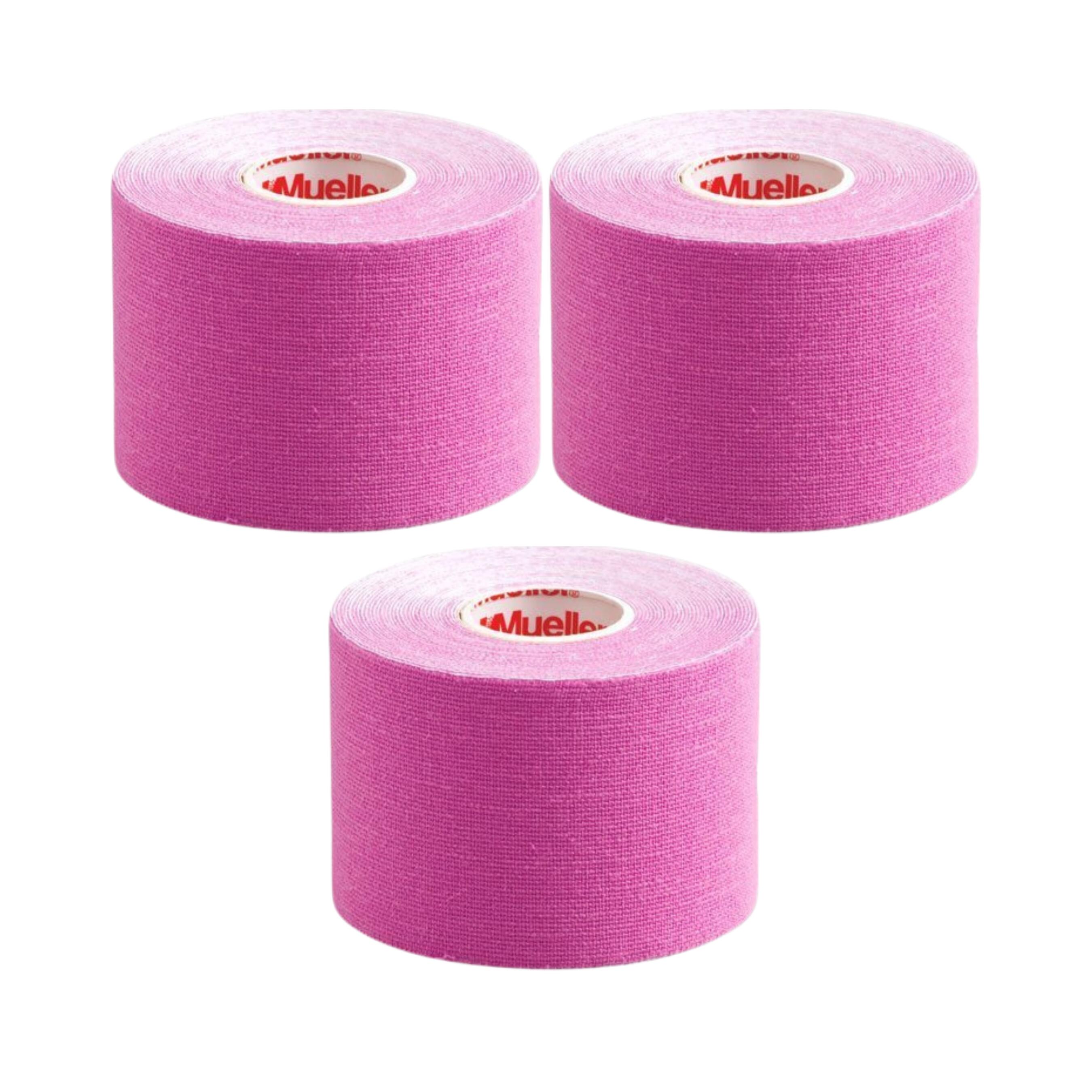 MUELLER Mueller Kinesiology Tape - Latex Free Cotton 5cm X 5m (Pack of 3) - Pink