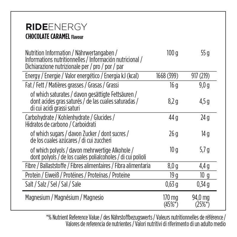 Ride Energy Bar - Chocolat caramel - 990 grammes (18 barres)