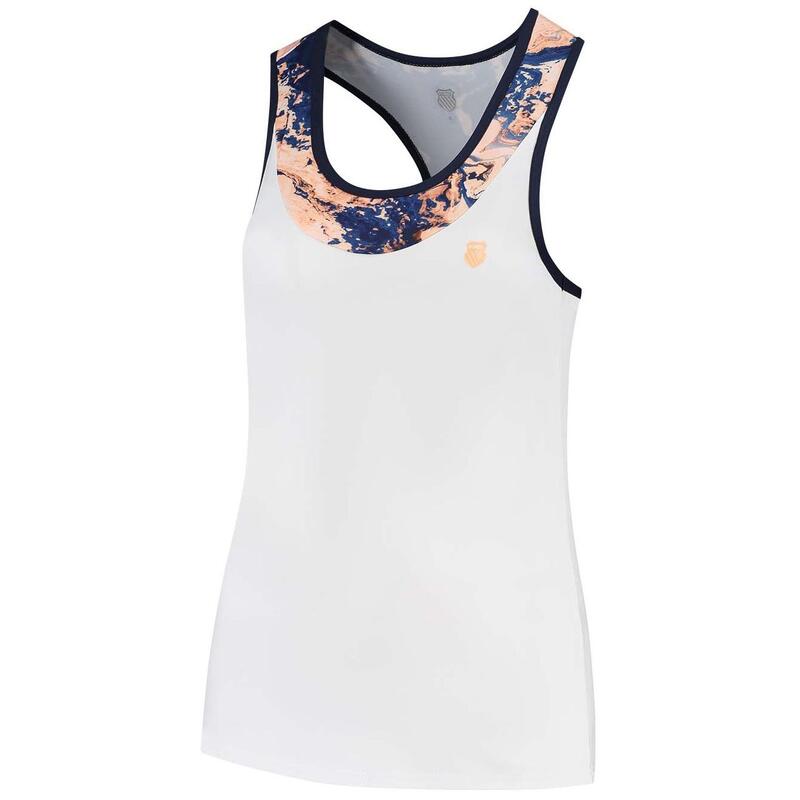 Camiseta Tirantes Hypercourt Singlet 3 de tenis y pádel mujer K-Swiss blanco