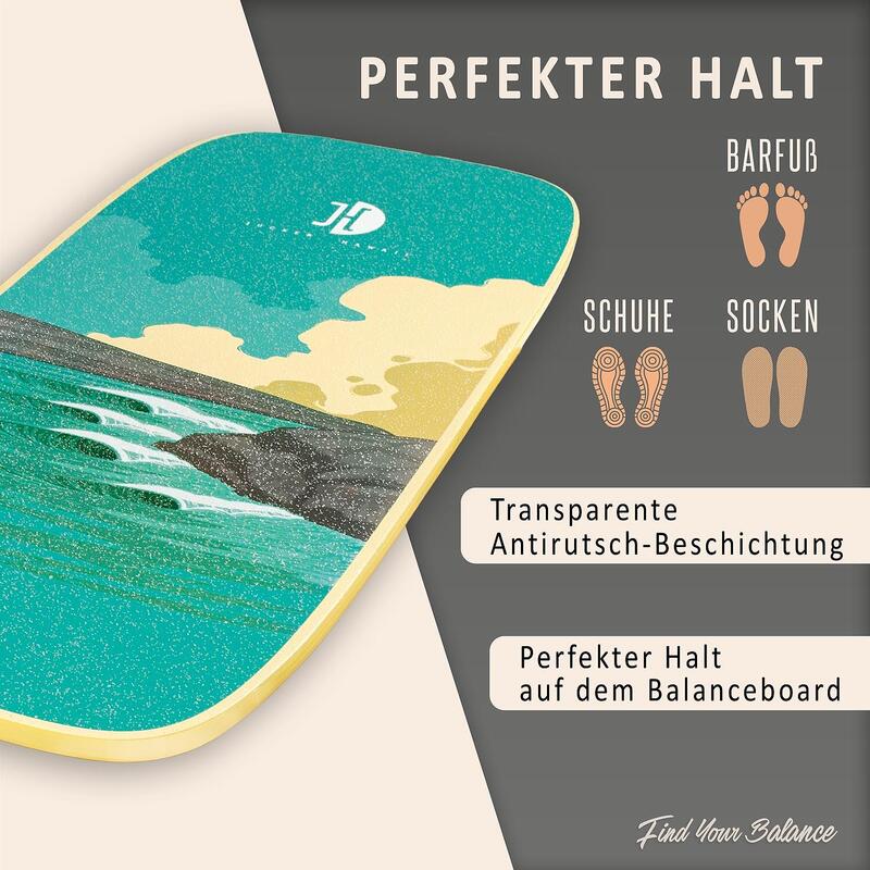 JUCKER HAWAII Balance Board - Honolua Pro inkl. Korkrolle & Korkmatte