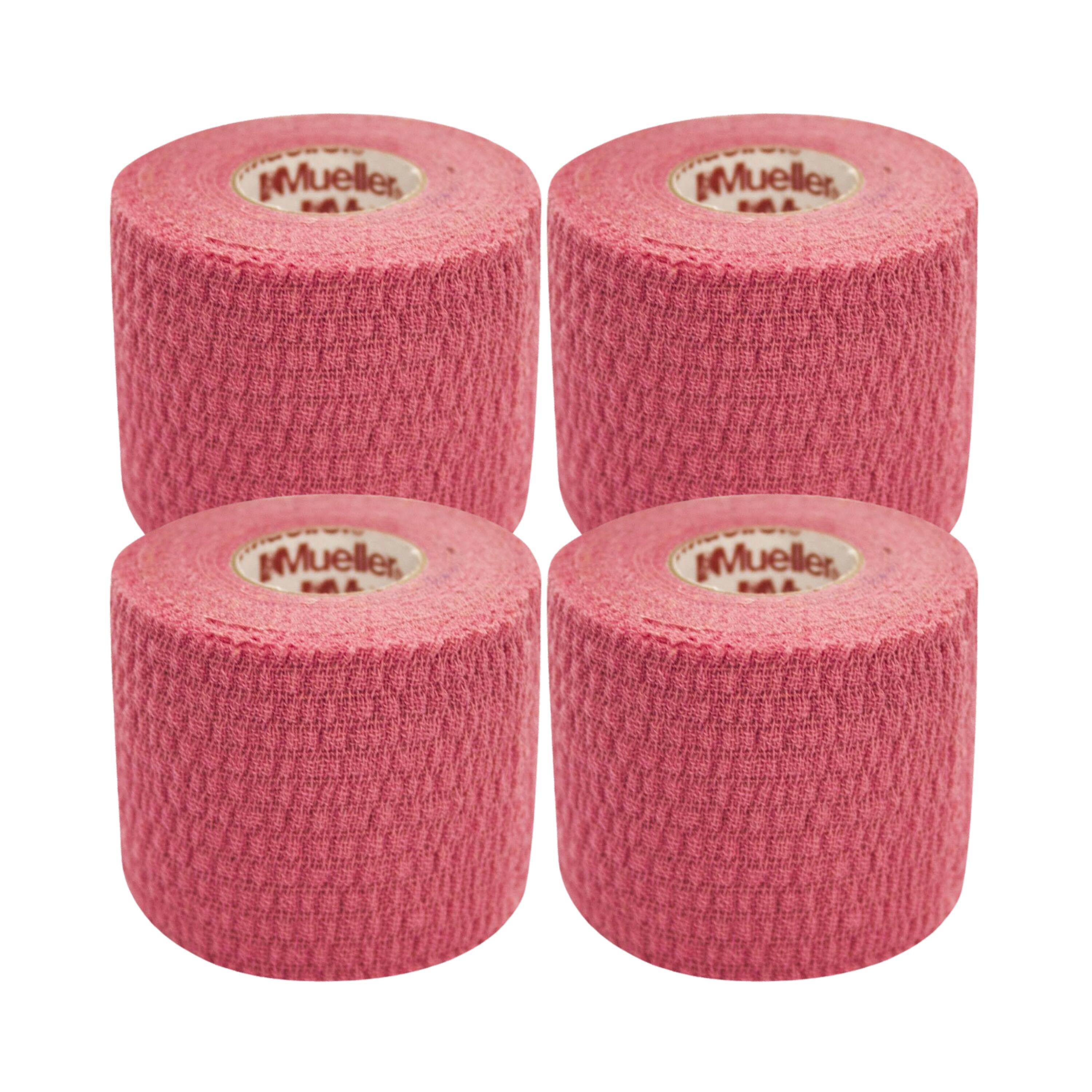 MUELLER Mueller Tear Light Tape Sports Wrap Fixation 7.5cm X 6.9m (Pack of 4) - Pink