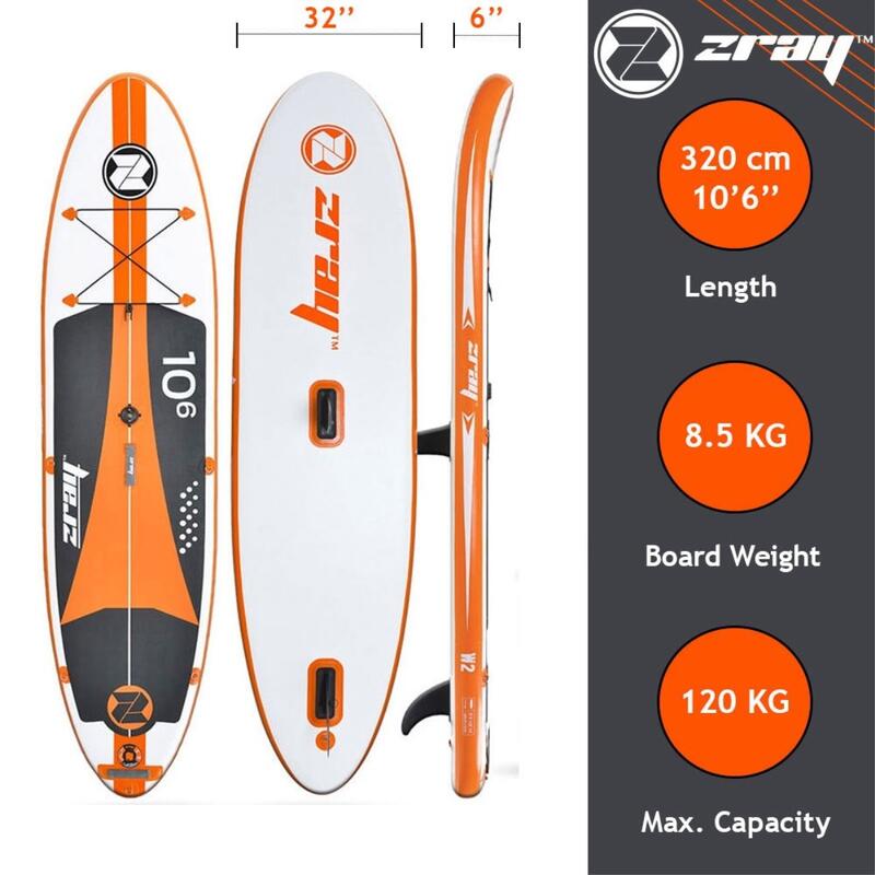 Windsurf Pro 10'6 Felfújható SUP - Dropstitch - Max 145 kg - 270L - 320x81x15 cm