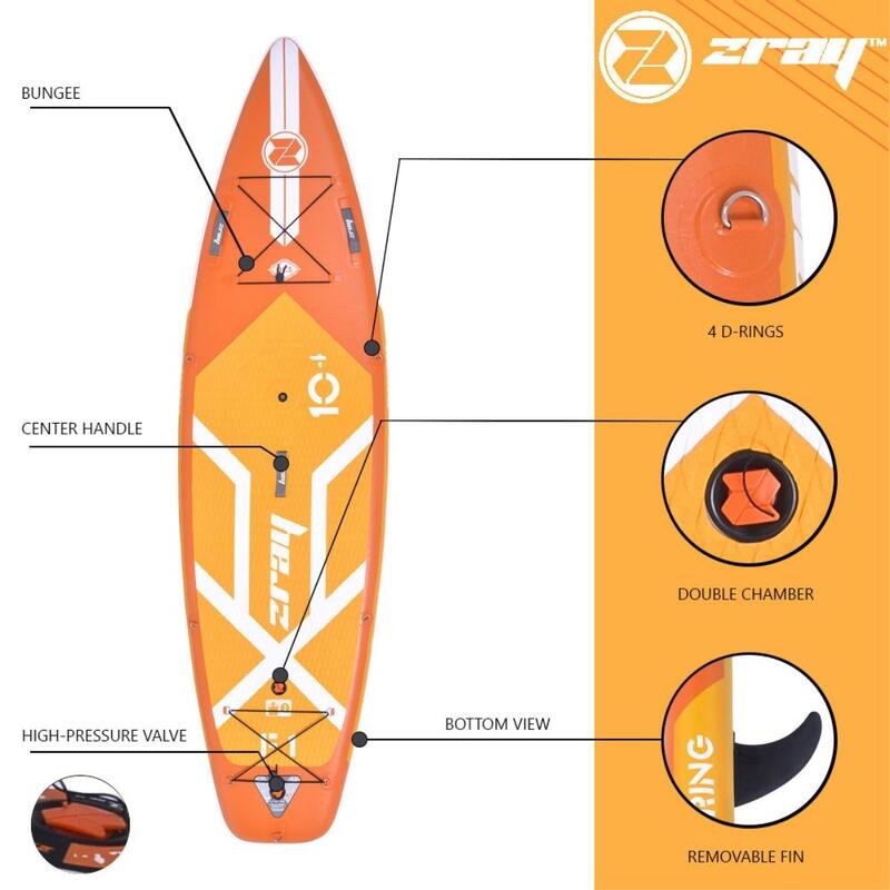 Opblaasbare Fury 1 SUP - DropStitch TTS 2 kamers 10'4 315x84x15cm(10'4x33x6")