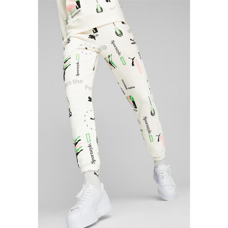 Pantalones Mujer Puma Classics Printed Womens Sweatpants Blanco