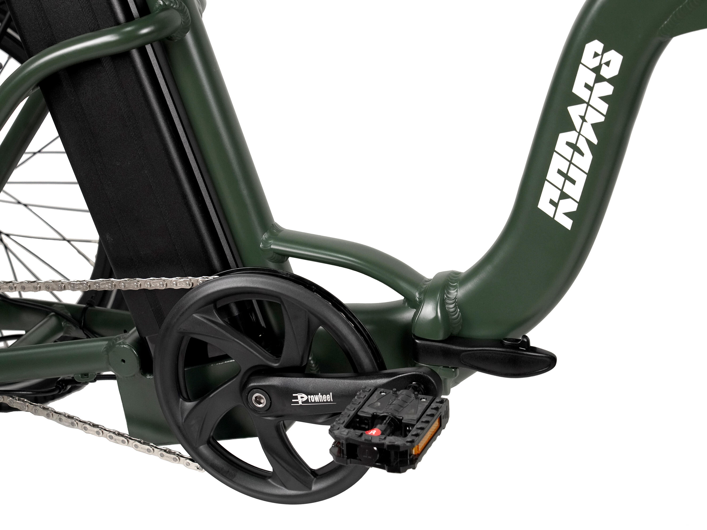 Triciclo Elétrico p/ adultos plegable - Rodars Swish Verde Mate - Bat. 370Wh 6/7