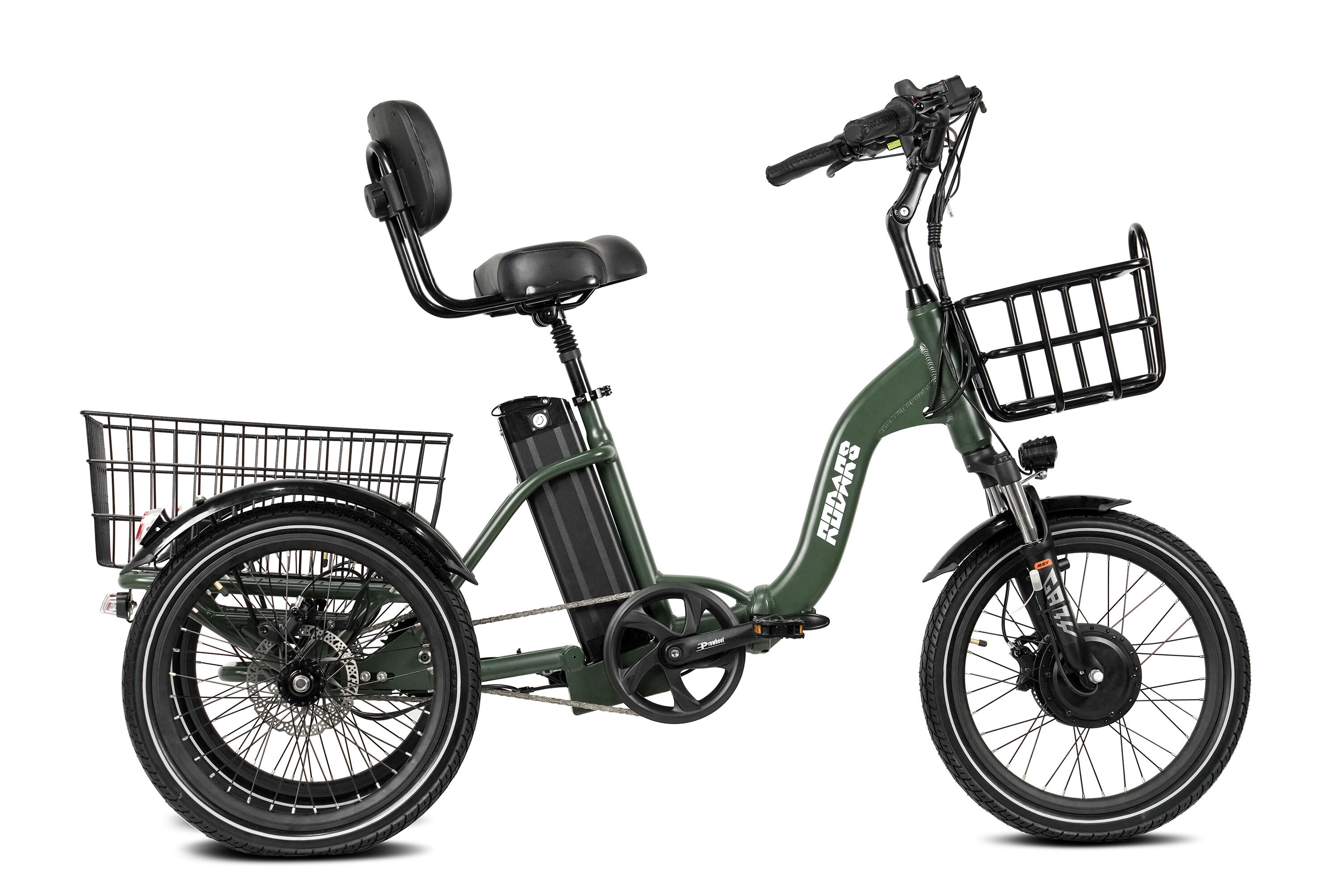 RODARS Triciclo Elétrico p/ adultos plegable - Rodars Swish Verde Mate - Bat. 370Wh