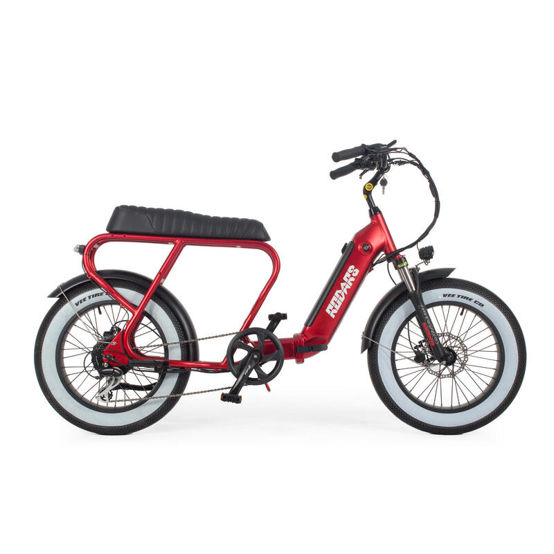 Bici Eléctrica Plegable Custom Vintage Retro - Rodars Bliss - Rojo