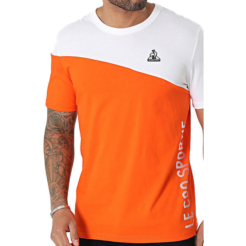 Póló Le Coq Sportif Bat Tee Ss No2 M, Narancssárga, Férfiak