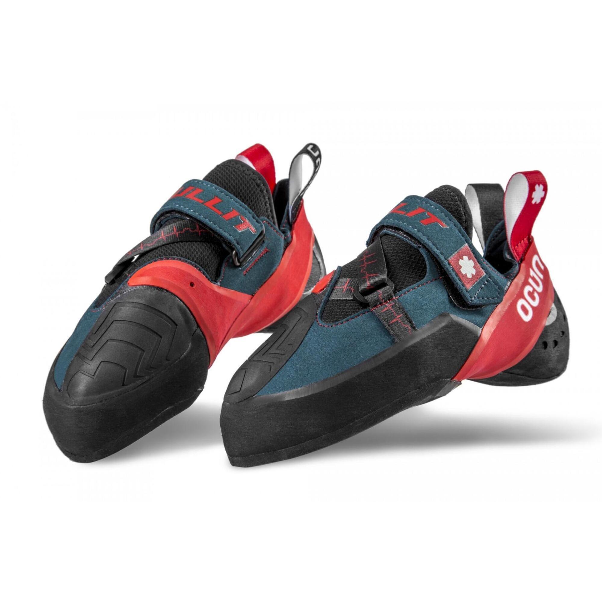 Ocun - Chaussure D'Escalade Ocun Bullit Souple Bloc 3d Caoutchouc - Chausson D'Escalade - Bleu|rouge|turquoise - Decathlon