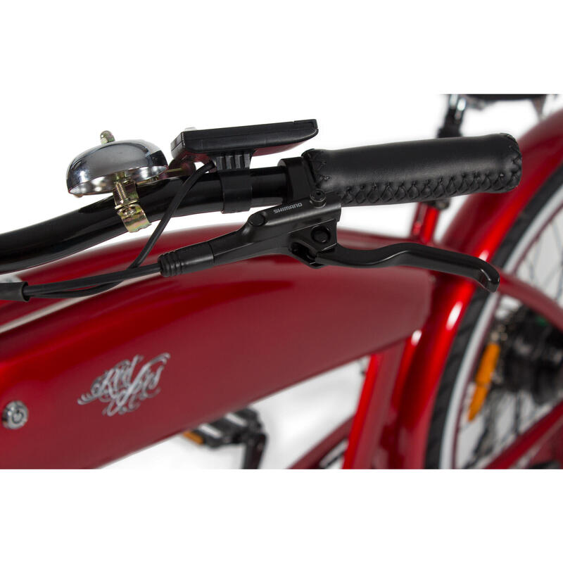Bicicleta Eléctrica Custom Vintage Chopper - Rodars Bonneville 3.0 Rojo Burdeos