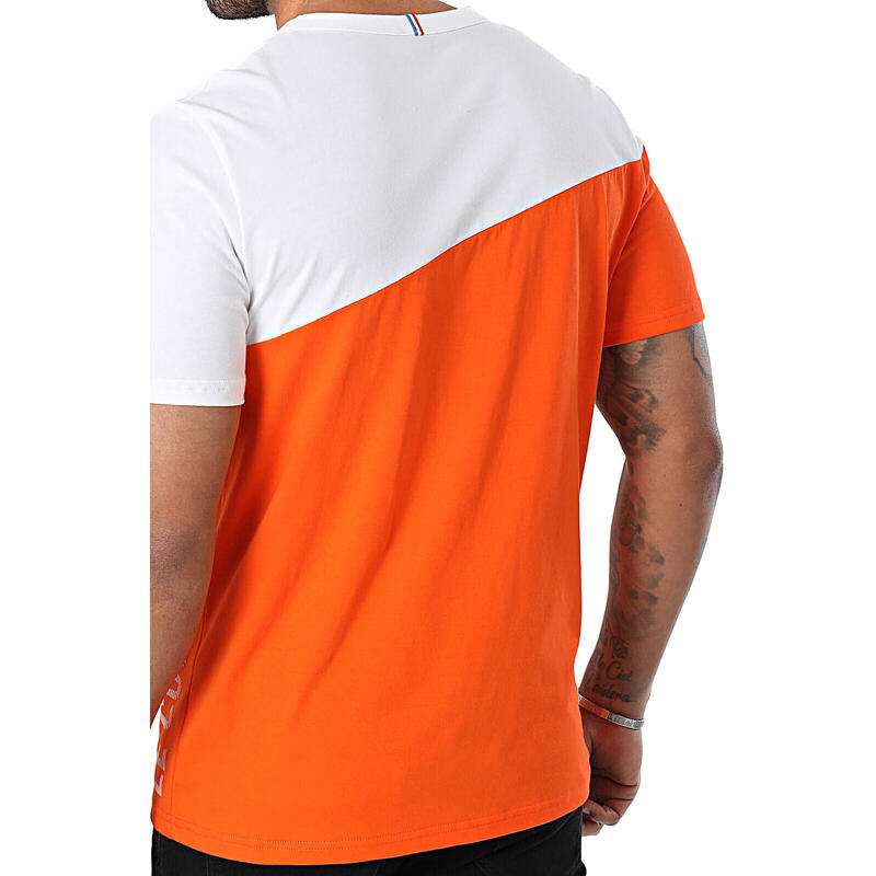 Póló Le Coq Sportif Bat Tee Ss No2 M, Narancssárga, Férfiak