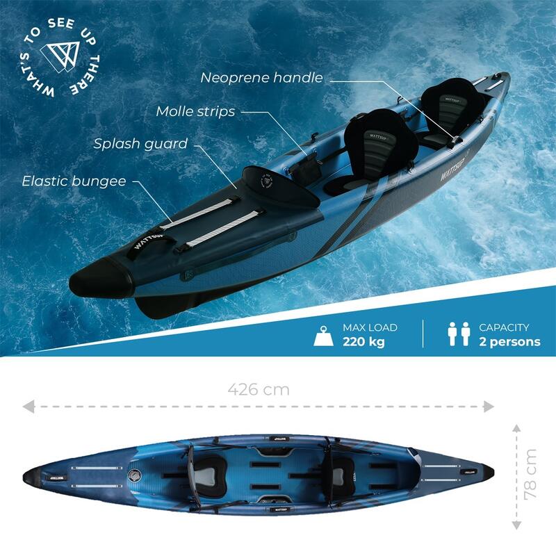 Kayak Inflable TORPEDO 2P HP -426cm/13'9x78cm/31' -DropStitch MÁX 220 kg