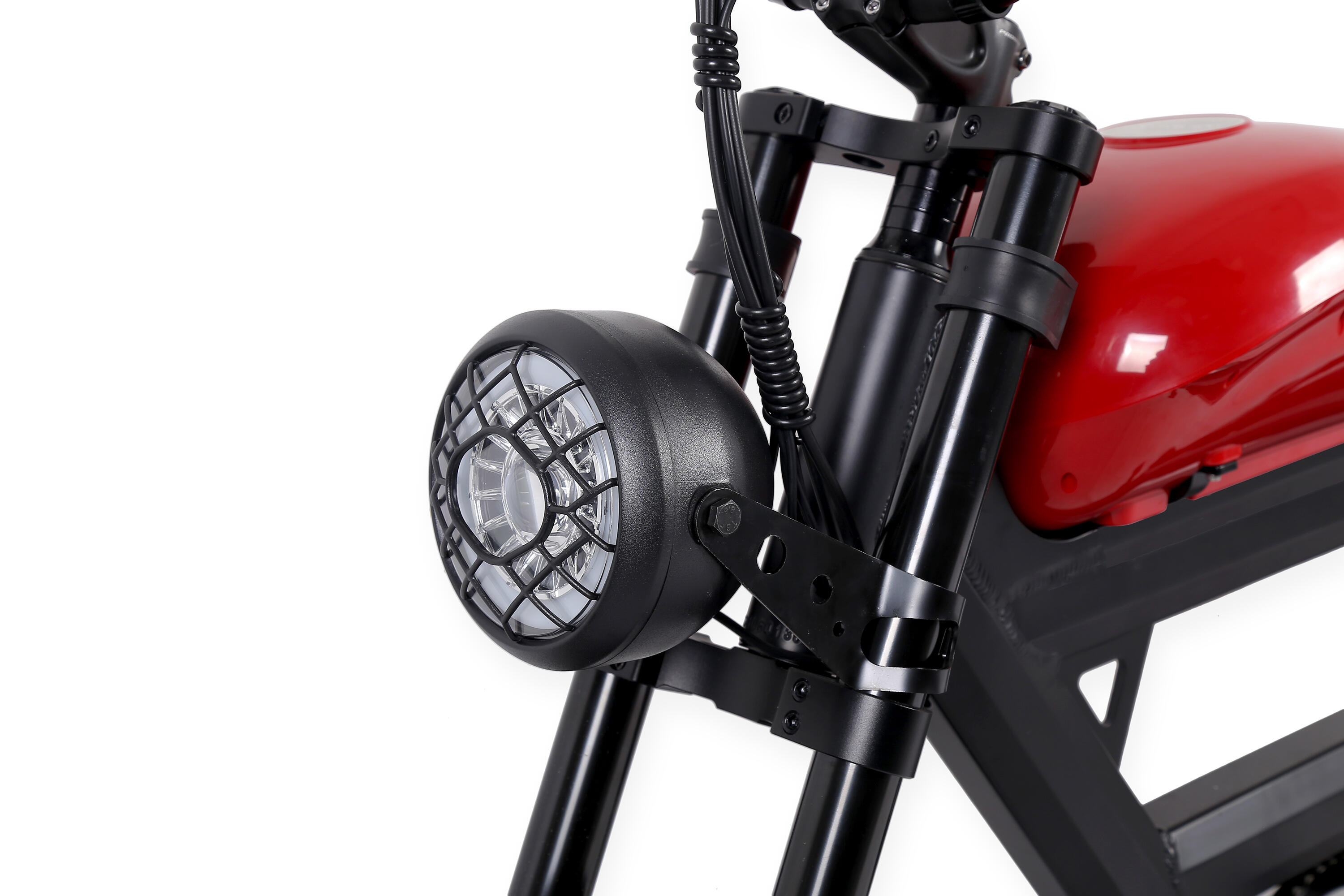 Fat Bike Eléctrica Vintage - Retro e-bike Rodars El Camino - Negro y Rojo 6/6
