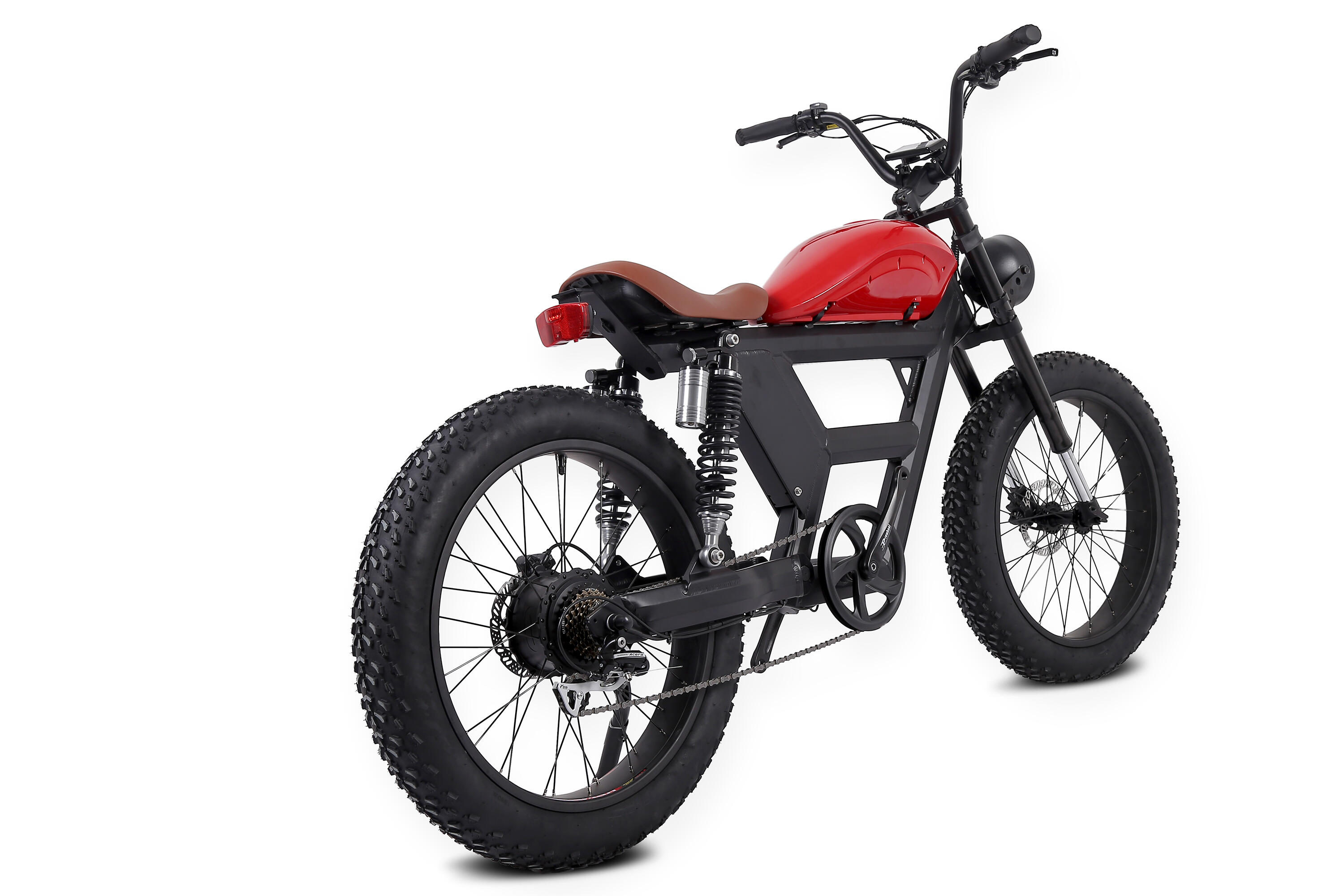 Fat Bike Eléctrica Vintage - Retro e-bike Rodars El Camino - Negro y Rojo 3/6