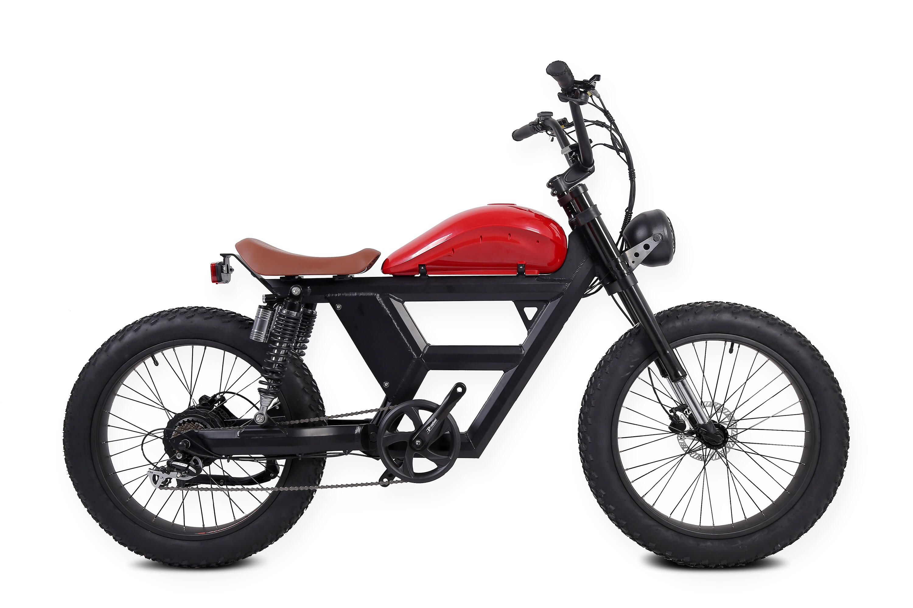 RODARS Fat Bike Eléctrica Vintage - Retro e-bike Rodars El Camino - Negro y Rojo