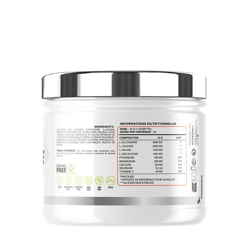 BCAA + GLUTAMINE (420G) Ice Tea Citron SUPERSET NUTRITION Decathlon