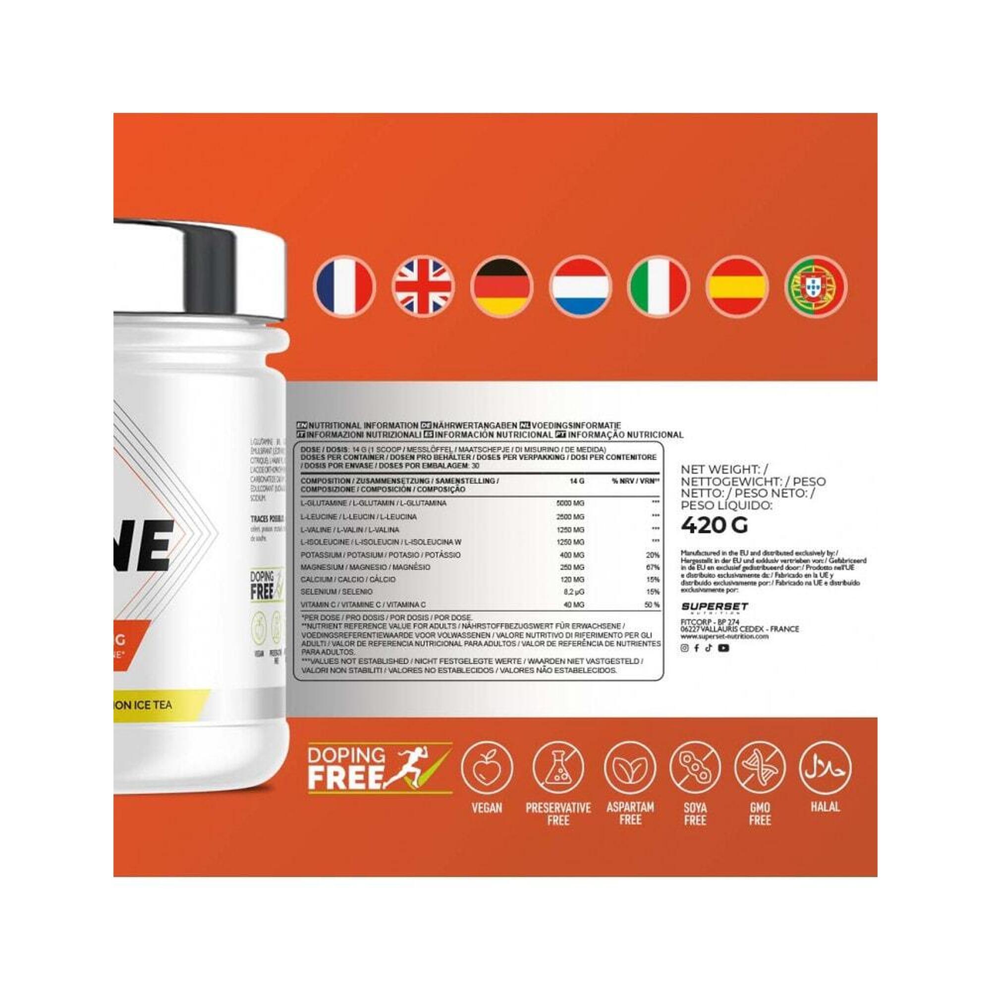 BCAA + GLUTAMINE (420G) Ice Tea Citron SUPERSET NUTRITION Decathlon