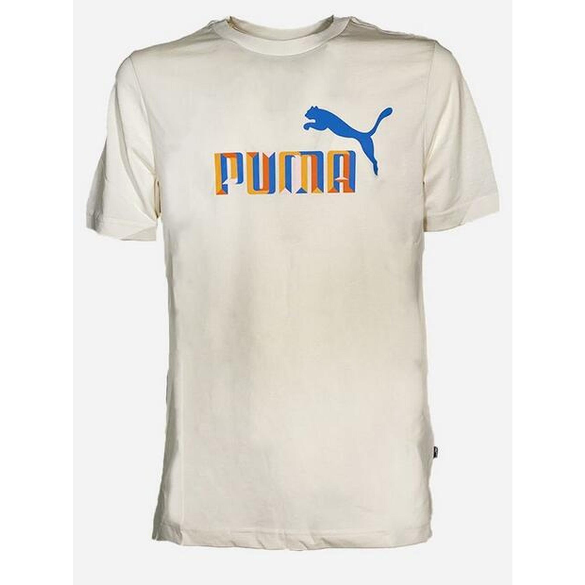 T-shirt uomo puma essential logo - beige