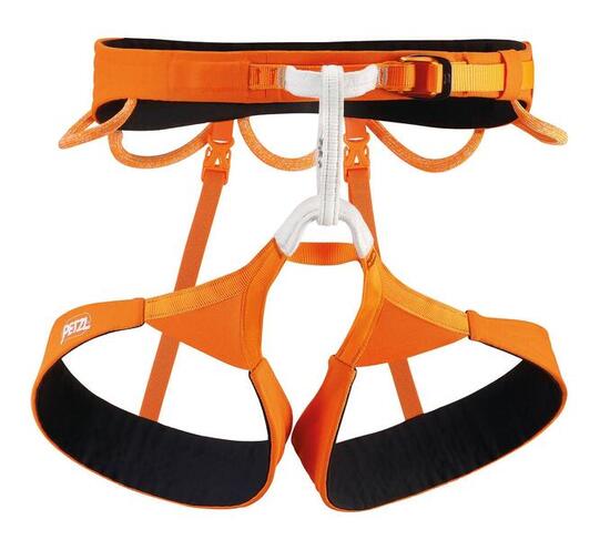 Harnais escalade Petzl Hirundos orange S léger profil slim 4 porte-matériel