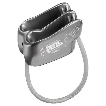 Assureur descendeur Petzl Verso aluminium gris 55 g compatible cordes 8,5–11 mm