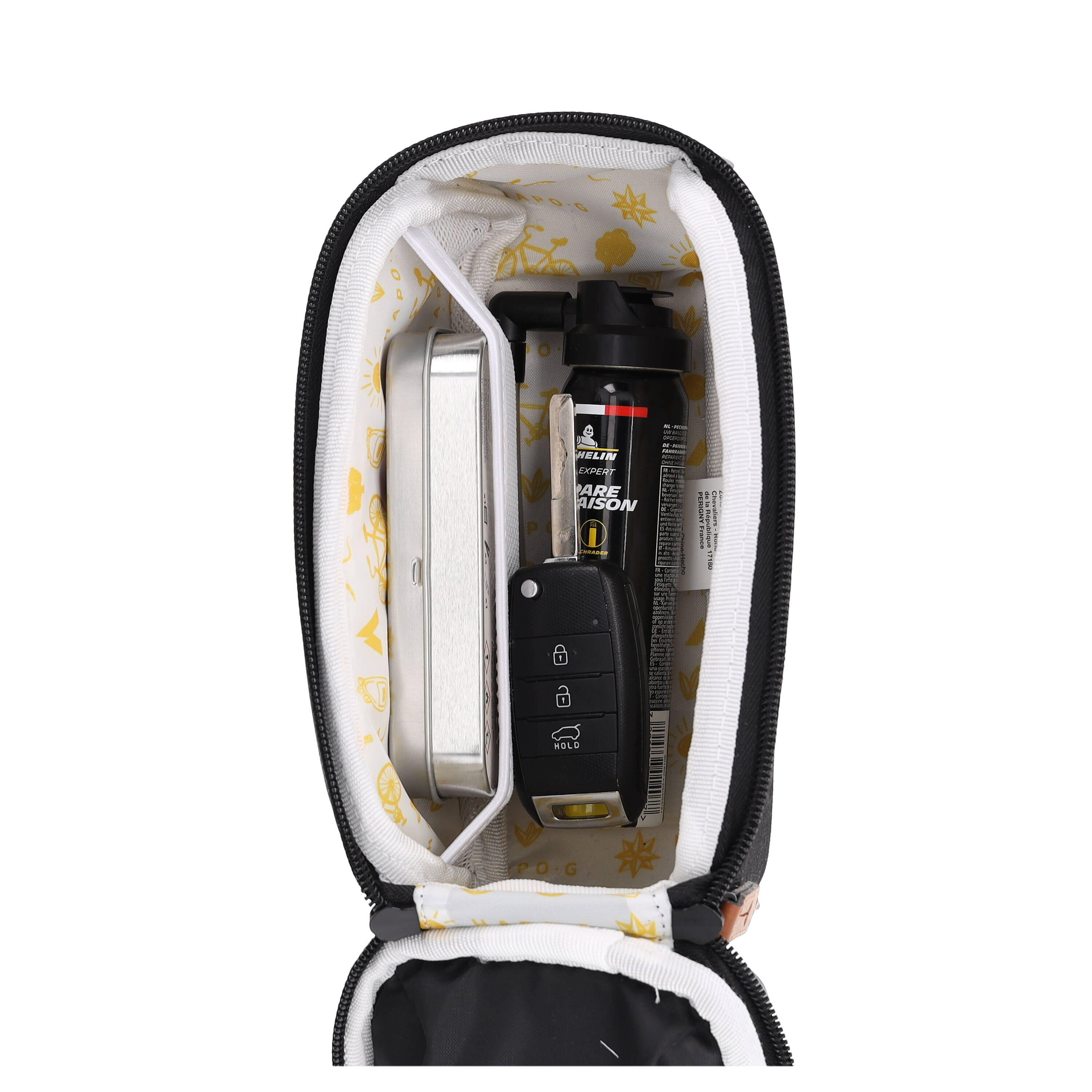 Sacoche de cadre vélo 1,6L Noir - Support smartphone avec pare-soleil - HAPO-G 6/6