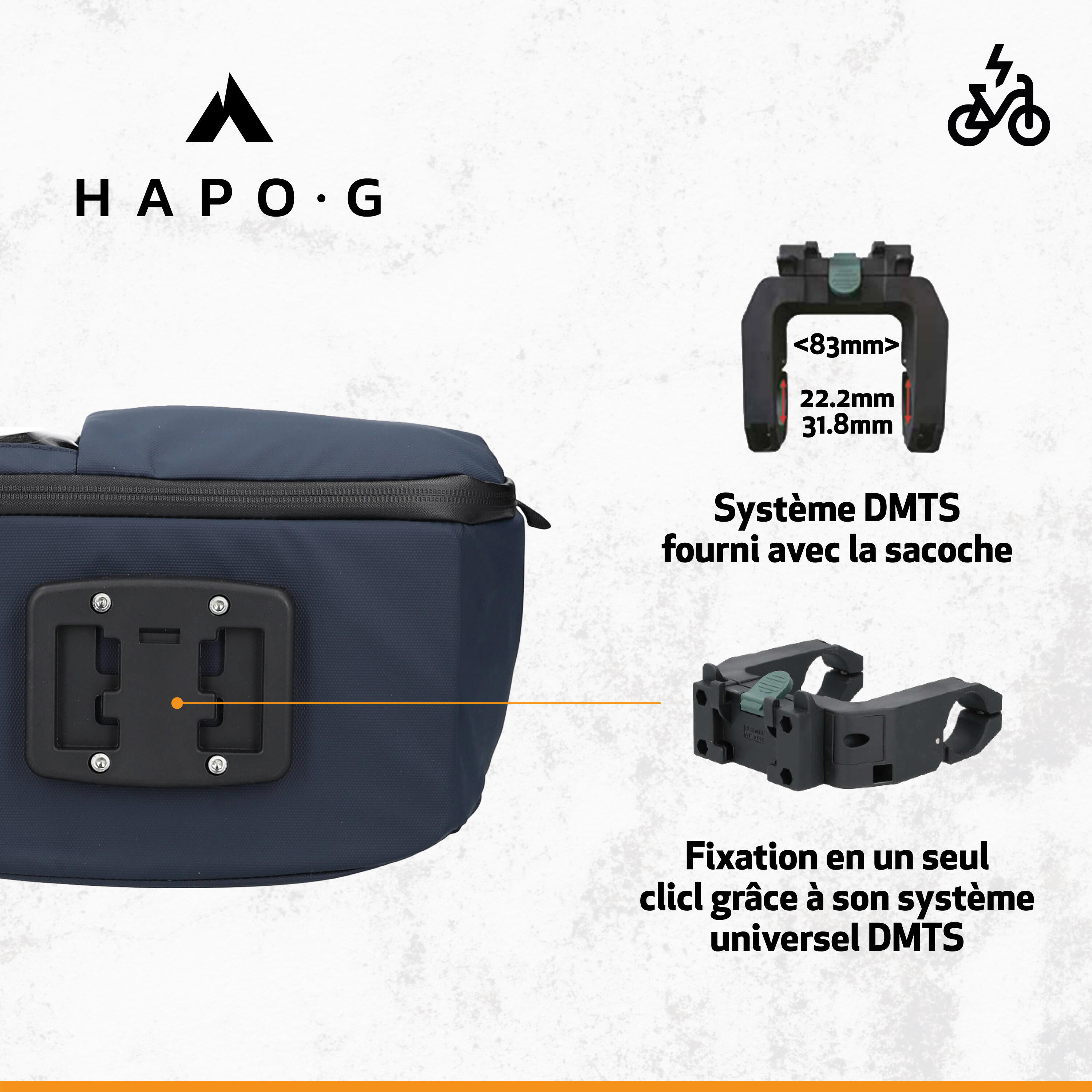 Sacoche de guidon vélo waterproof 7L BLEU - Support smartphone - HAPO-G 2/5
