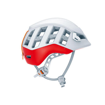 Casque escalade Petzl Meteor orange léger In-Mold EPS polycarbonate ventilé