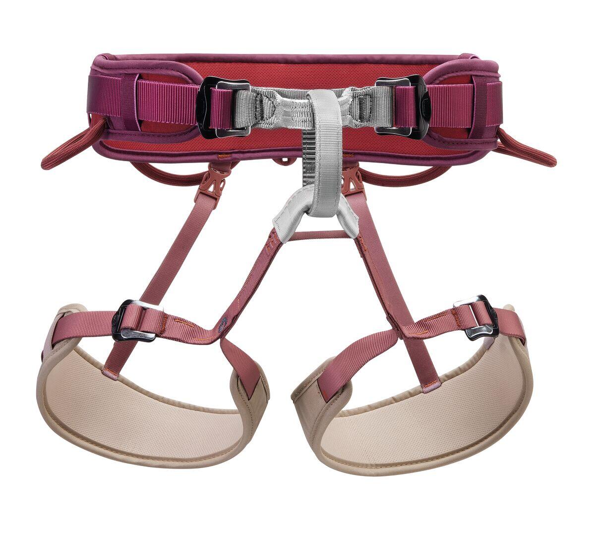 Petzl Corax — Arnés de escalada rojo oscuro, ajustable y cómodo 1/7