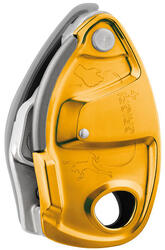 Petzl GRIGRI+ orange — assureur blocage assisté 8,9–10,5 mm, poignée ergonomique
