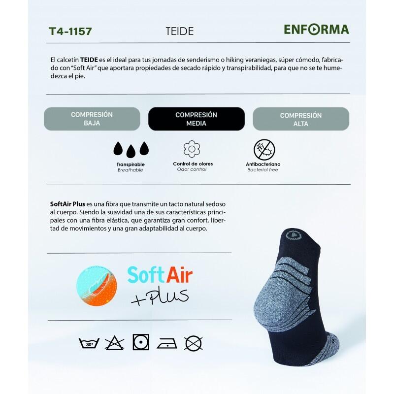 Calcetines de Senderismo Enforma TEIDE Negro. Efecto Acolchado, Antibacteriano. 3/7