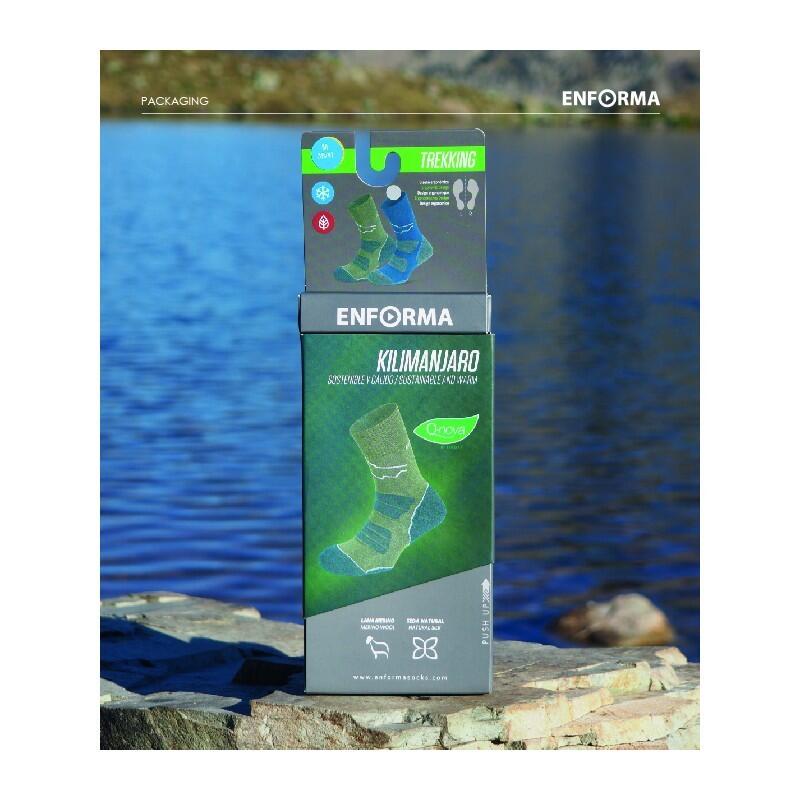 Calcetines de Senderismo Enforma TEIDE Negro. Efecto Acolchado, Antibacteriano. 5/7