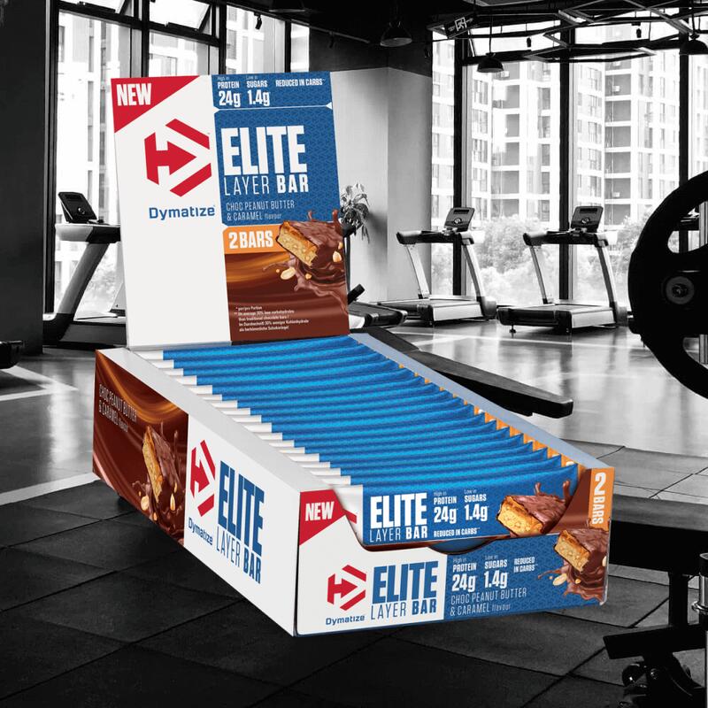 Dymatize Elite Layer Bar Peanut Butter - Caramel 18x(2x30g)-Protein Riegel