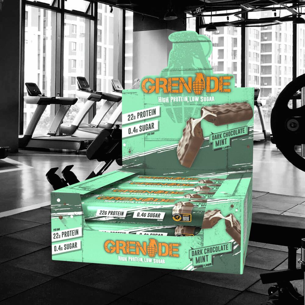 Grenade Protein Bar (12x60g) Dark Chocolate Mint - Repen - Eiwit Repen 2/4
