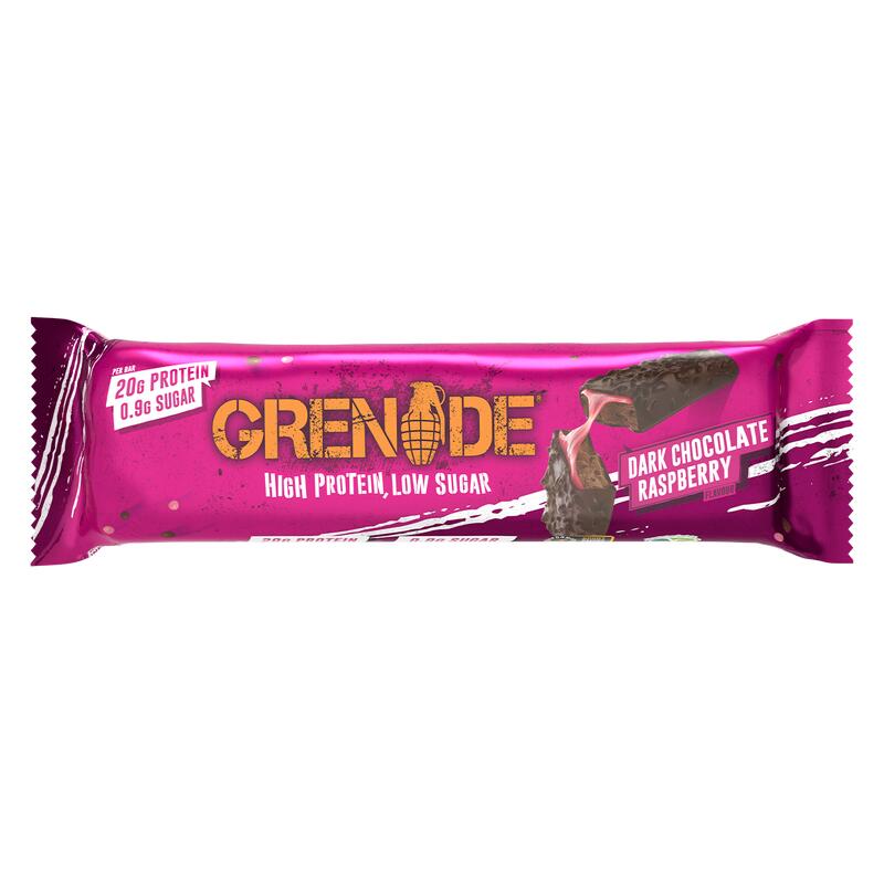 Grenade Protein Bars - Chocolat noir à la framboise - 720 grammes (12 barres)